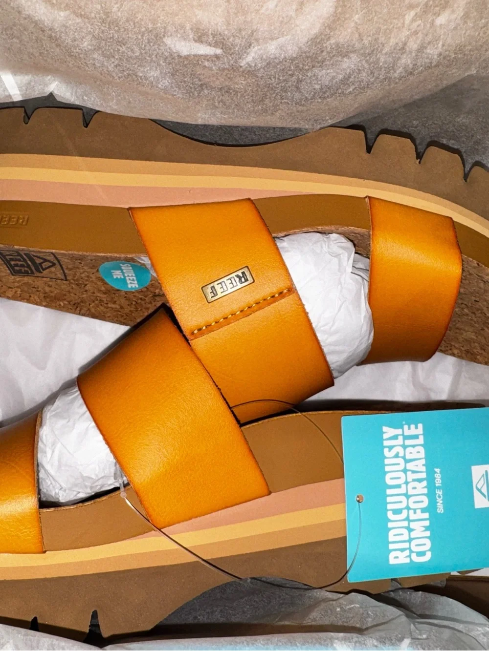 REEF Cushion Vista Higher Platform Sandals – Women’s 8 – Natural – NWT CJ0655